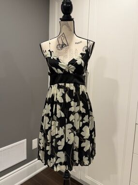 Costa Blanca Black Dress with Cream Floral Print